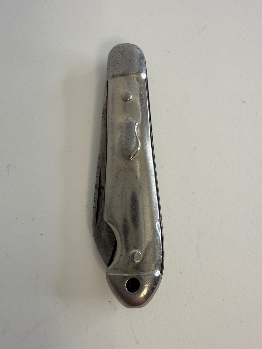 Vintage Imperial Providence RI USA Metal Handle Folding Pocket Knife Lever Lock
